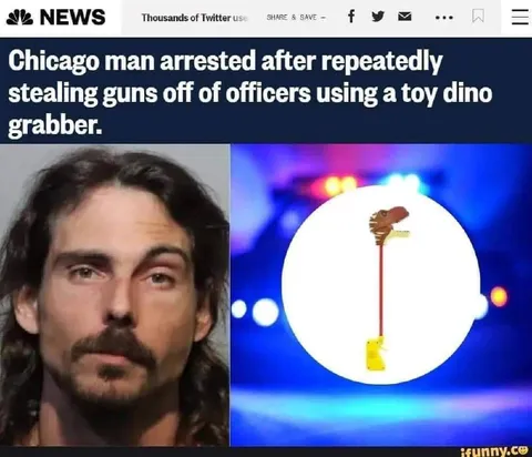 Chicago Man Toy Dino Gun Thief