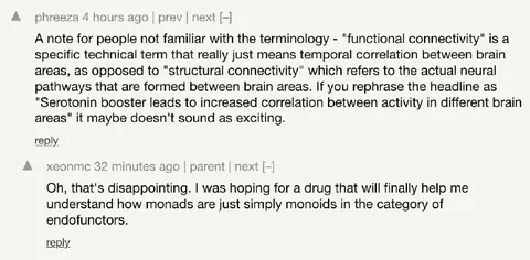 Functional Connectivity Monoid Joke