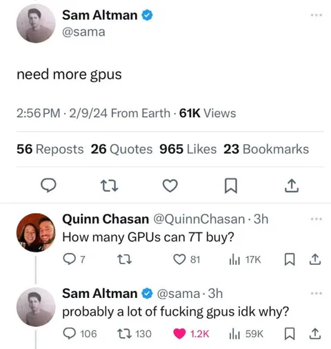 Sam Altman Needs More GPUs