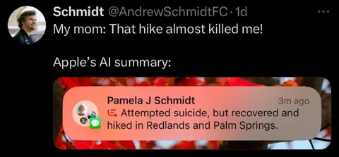 Apple AI Misunderstands Hiking Story