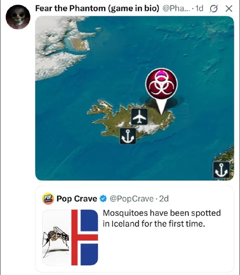 Mosquitoes Reach Iceland