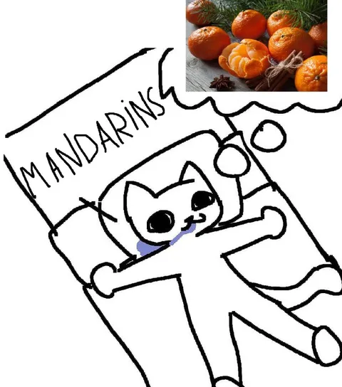 Cat Dreaming of Mandarins