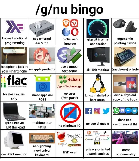 /g/nu Bingo Card