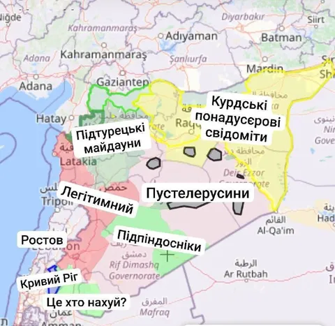 Карта політичних майдацунів