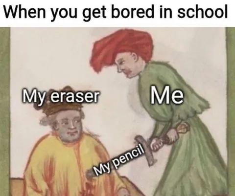 Bored in School With Stationery