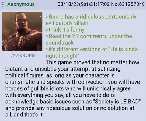 Cartoon Villain Has a Point