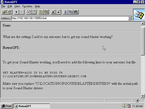 RetroGPT Fixes Sound Blaster