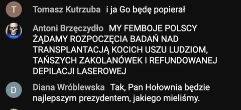Poparcie dla Hołowni