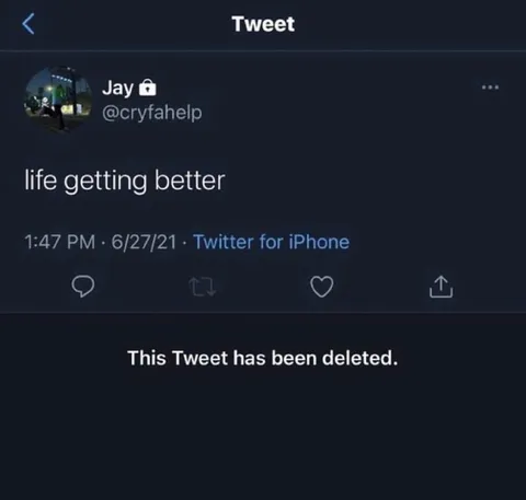 Life Getting Better Tweet Deleted
