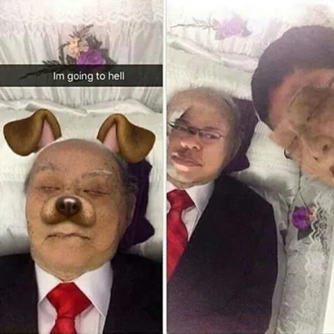 I'm Going to Hell Funeral Selfie