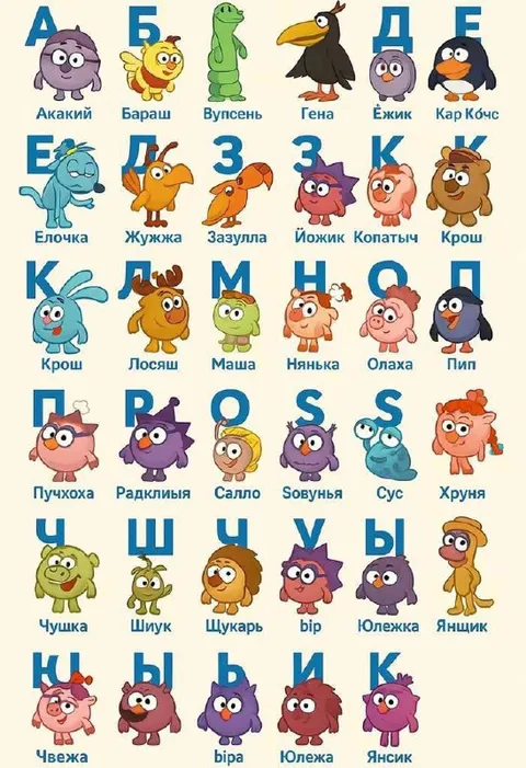 Алфавит со смешариками