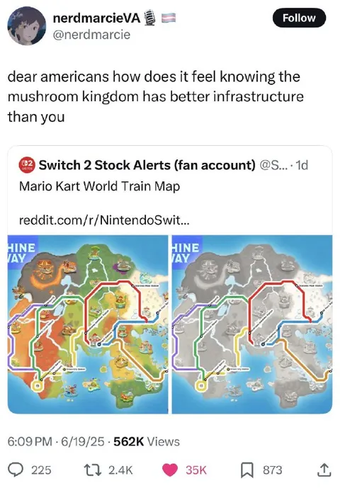 Mushroom Kingdom Has Better Infrastructure
