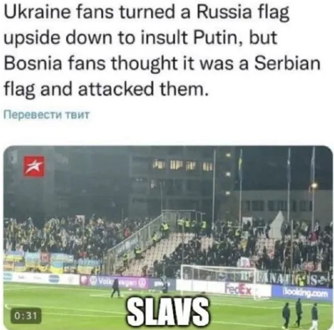 Confused Slavs Fight Over Flags