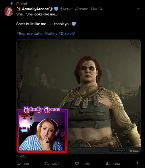 Diablo IV character looks like streamer