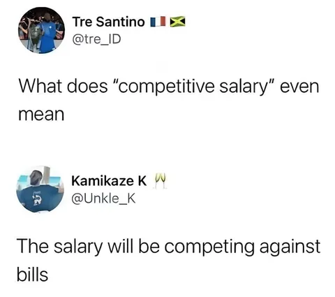 Competitive Salary Versus Bills