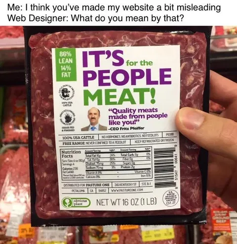 Misleading People Meat Website
