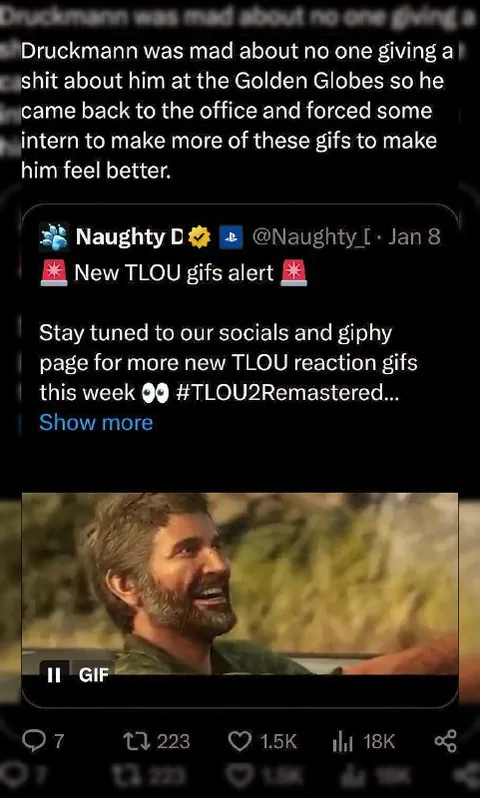 Druckmann Makes More Joel Gifs