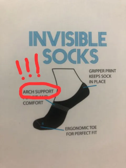 Invisible Socks Arch Support