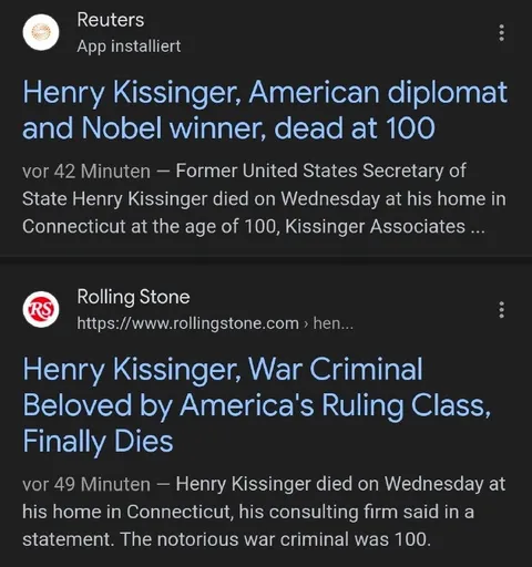 Kissinger News Search Results