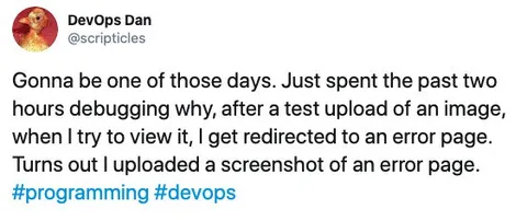 Uploaded an Error Page Screenshot