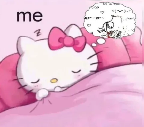 Hello Kitty Dreaming in Bed
