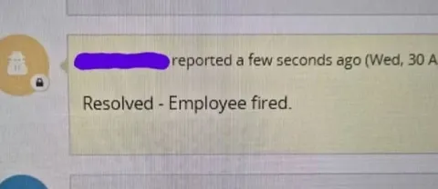 Resolved Employee Fired