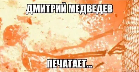 Дмитрий Медведев печатает