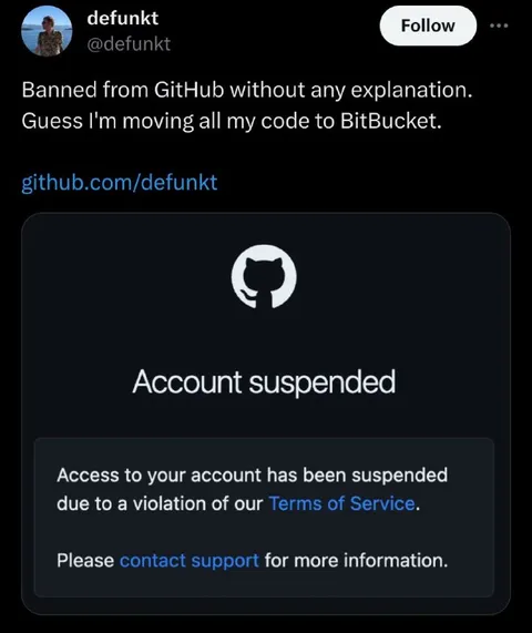 GitHub Account Suspended