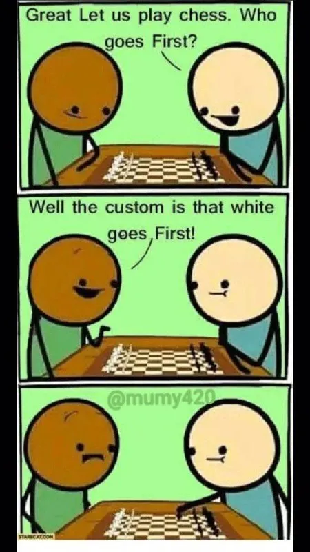 White Goes First Chess Trick