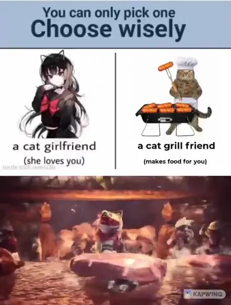 Cat Girlfriend or Grill Friend