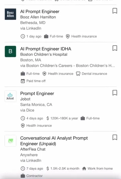 Prompt Engineer Job Listings Everywhere
