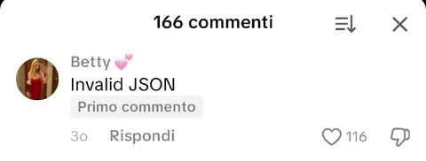 Invalid JSON comment