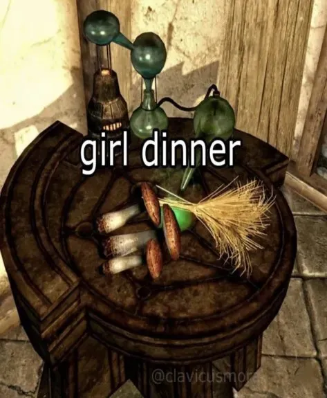 Girl Dinner in Skyrim