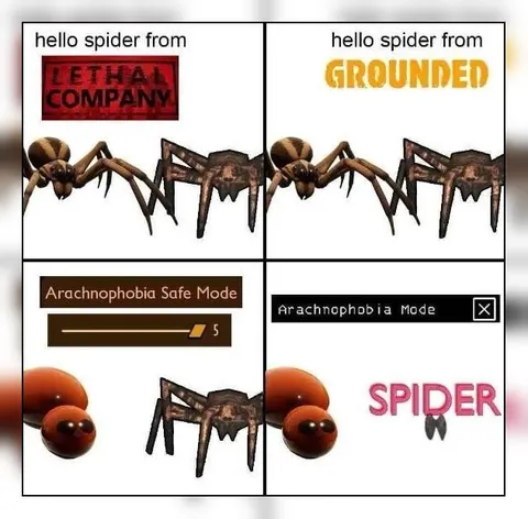 Arachnophobia Mode Spider Comparison