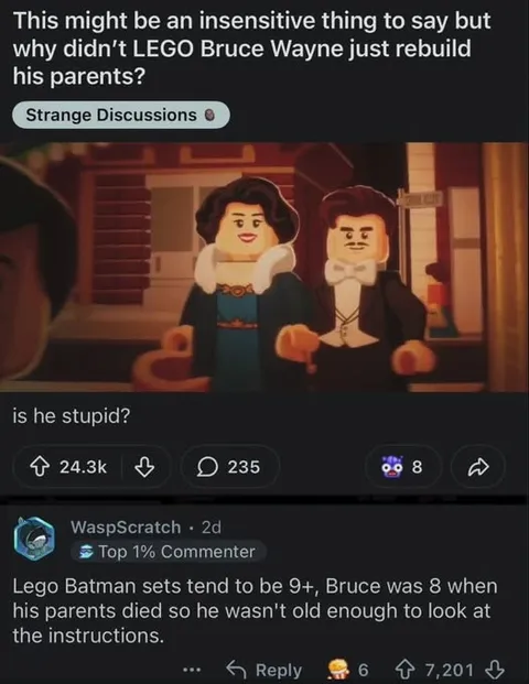 Lego Batman Rebuilds His Parents