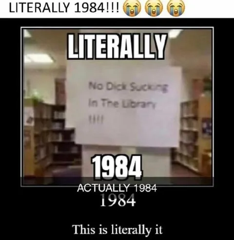 Literally 1984 Library Rule