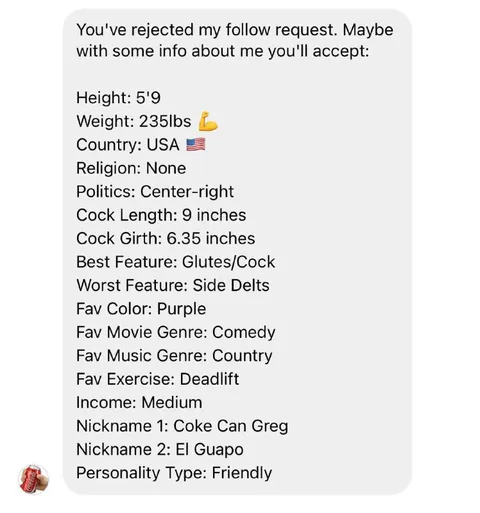 Rejected Follow Request Profile