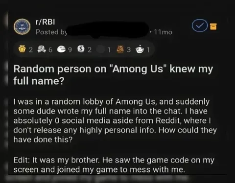 Among Us Knows My Full Name