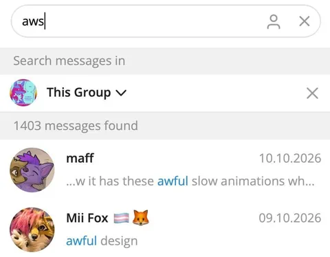 Telegram Search Finds Synonyms