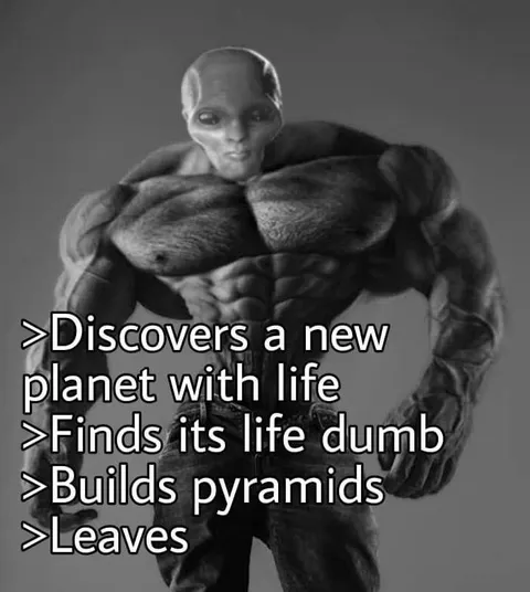 Alien Builds Pyramids and Leaves