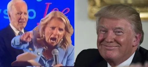 Trump Smirks at Angry Biden Supporter