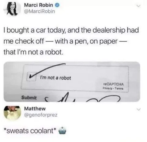 Car Dealership Robot Check