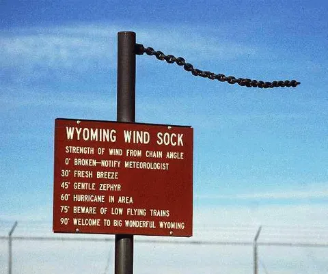 Wyoming Wind Sock Sign