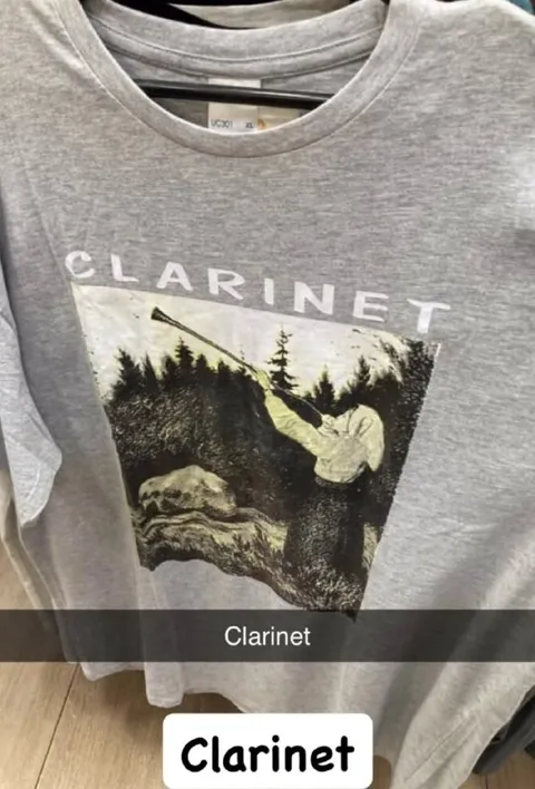 Clarinet Shirt Mislabel