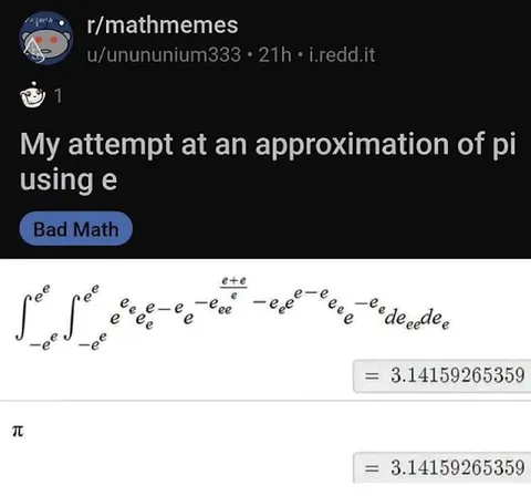 Approximating Pi with E