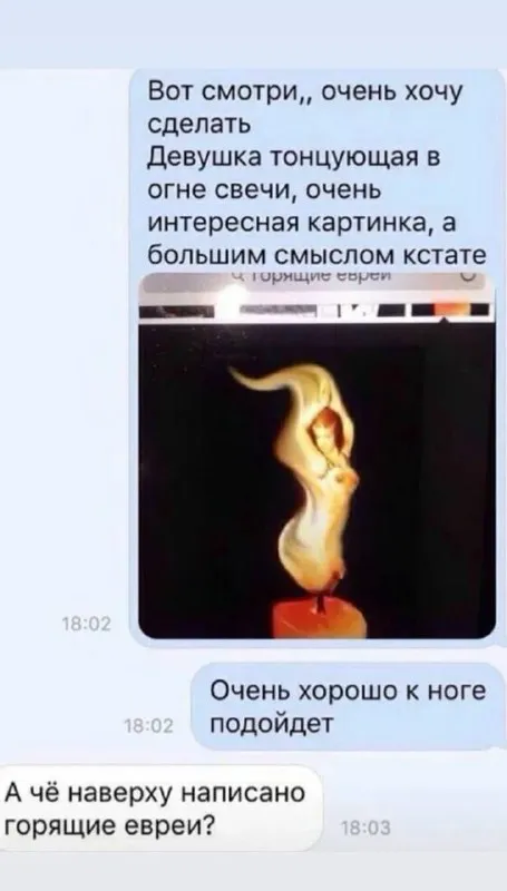 Горящие евреи на свече