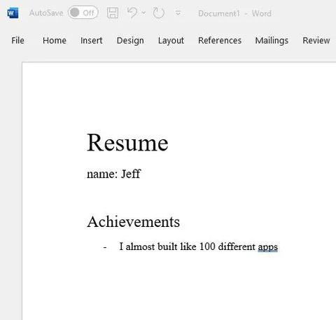 Jeff's Almost-Built Apps Resume