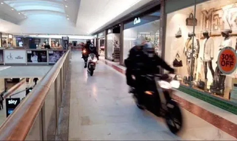 Motorcycles in the Mall