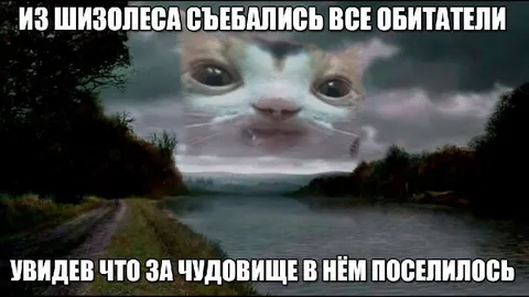 Кот-чудовище в лесу
