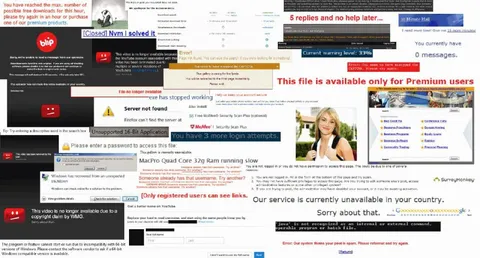 Internet Error Page Collage